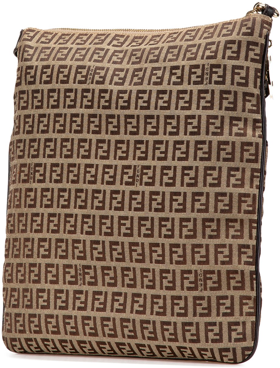 Fendi Zucchino Canvas Crossbody Bruin