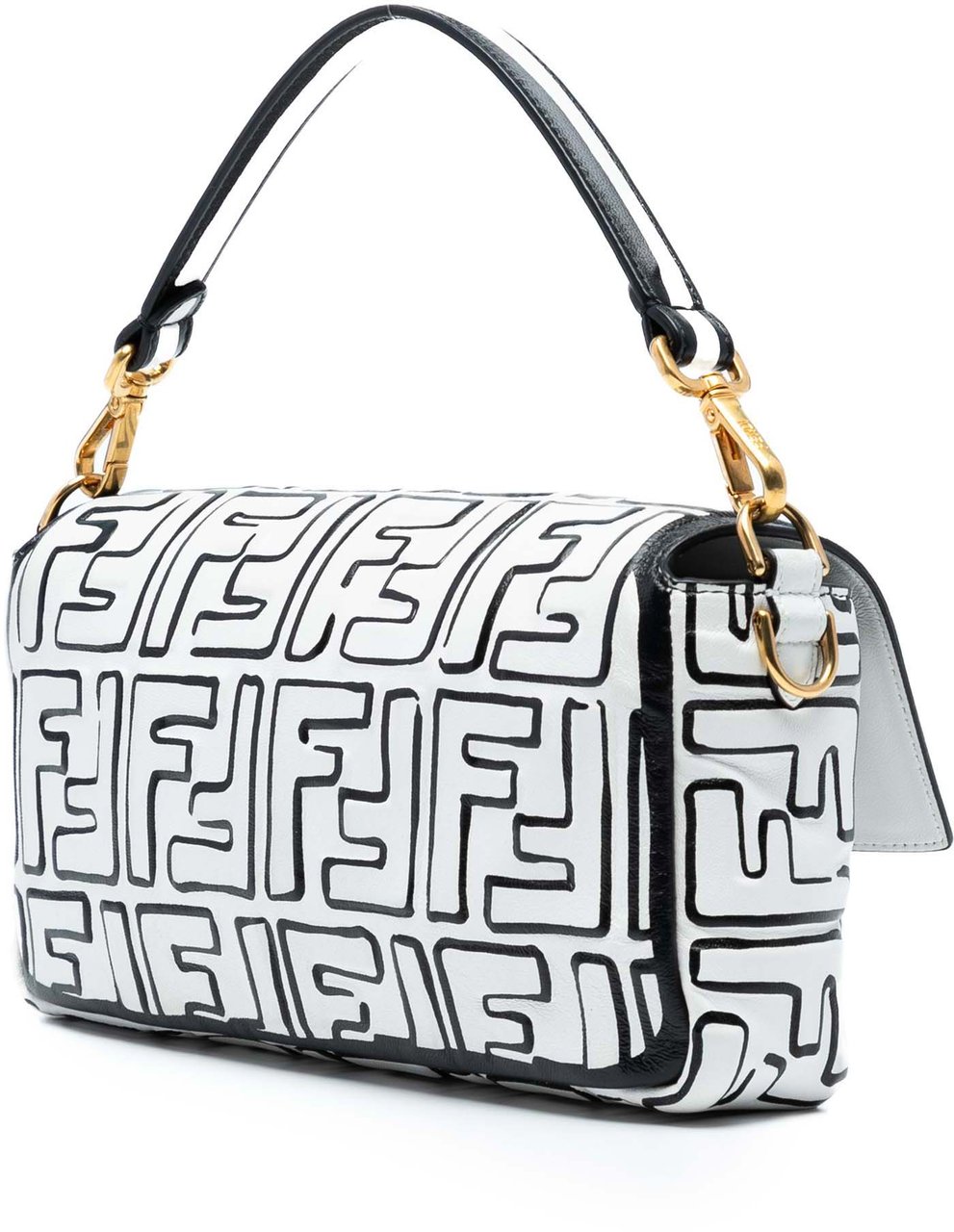 Fendi Joshua Vides California Sky Medium Embossed Leather Baguette Satchel Wit