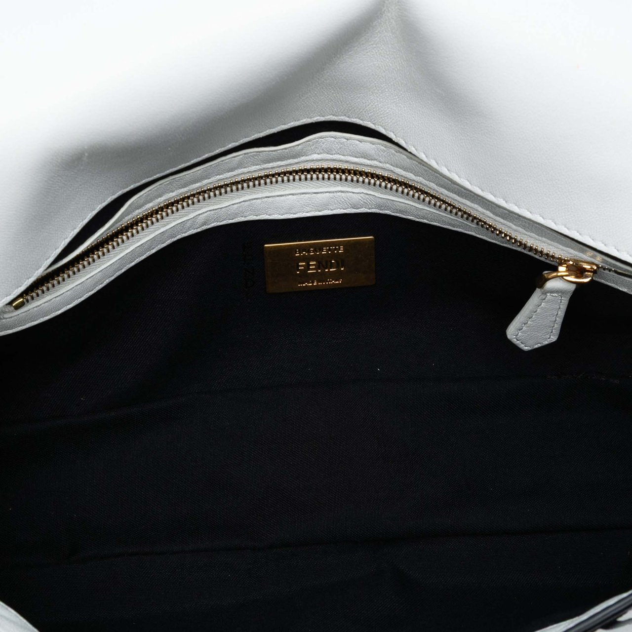 Fendi Joshua Vides California Sky Medium Embossed Leather Baguette Satchel Wit