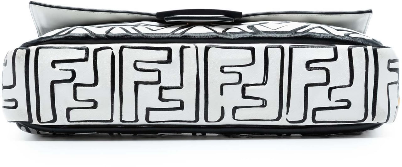 Fendi Joshua Vides California Sky Medium Embossed Leather Baguette Satchel Wit