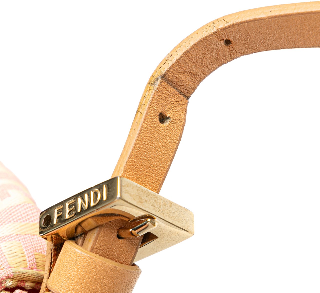 Fendi Mini Zucchino Canvas Baguette Roze