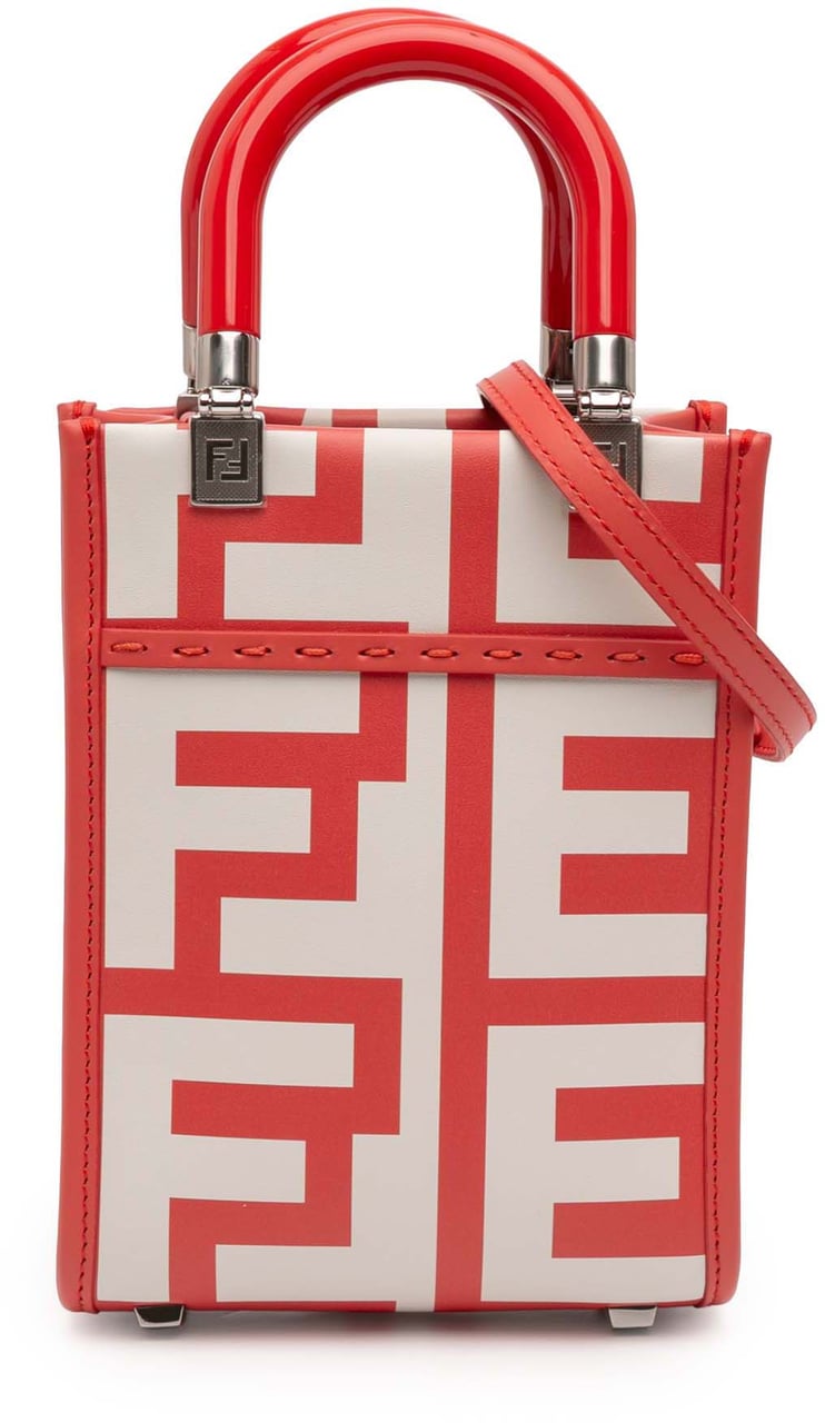 Fendi Marc Jacobs Mini Leather Sunshine Shopper Tote Wit