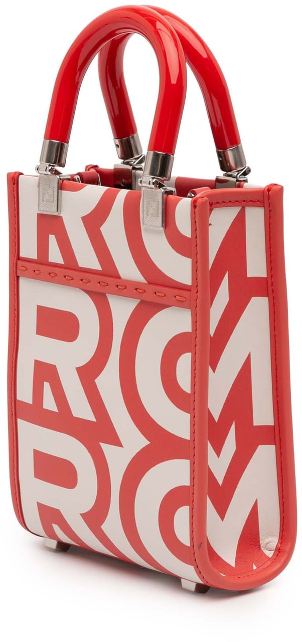 Fendi Marc Jacobs Mini Leather Sunshine Shopper Tote Wit