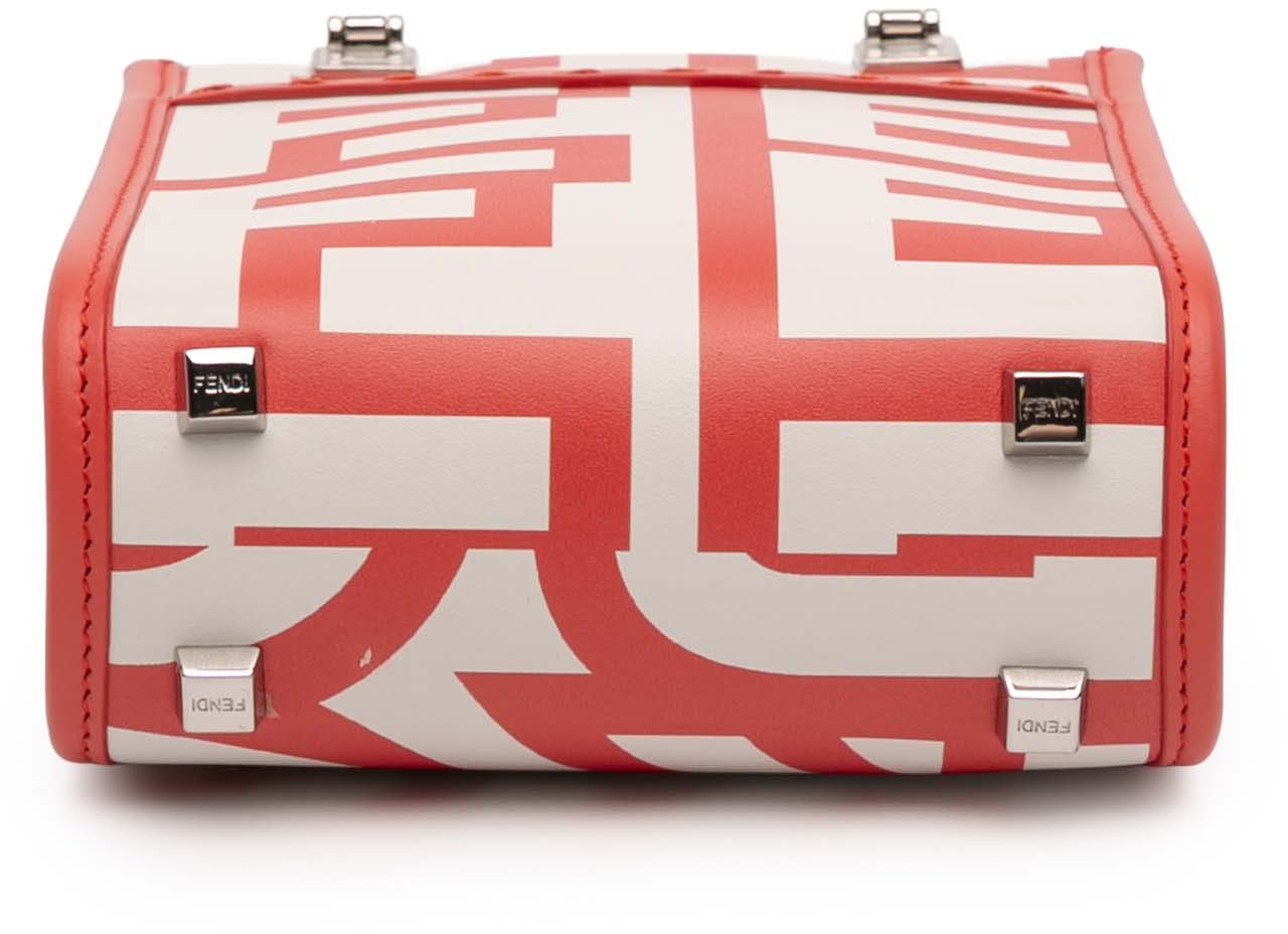 Fendi Marc Jacobs Mini Leather Sunshine Shopper Tote Wit