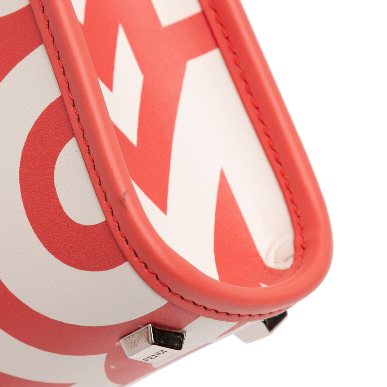 Fendi Marc Jacobs Mini Leather Sunshine Shopper Tote Wit