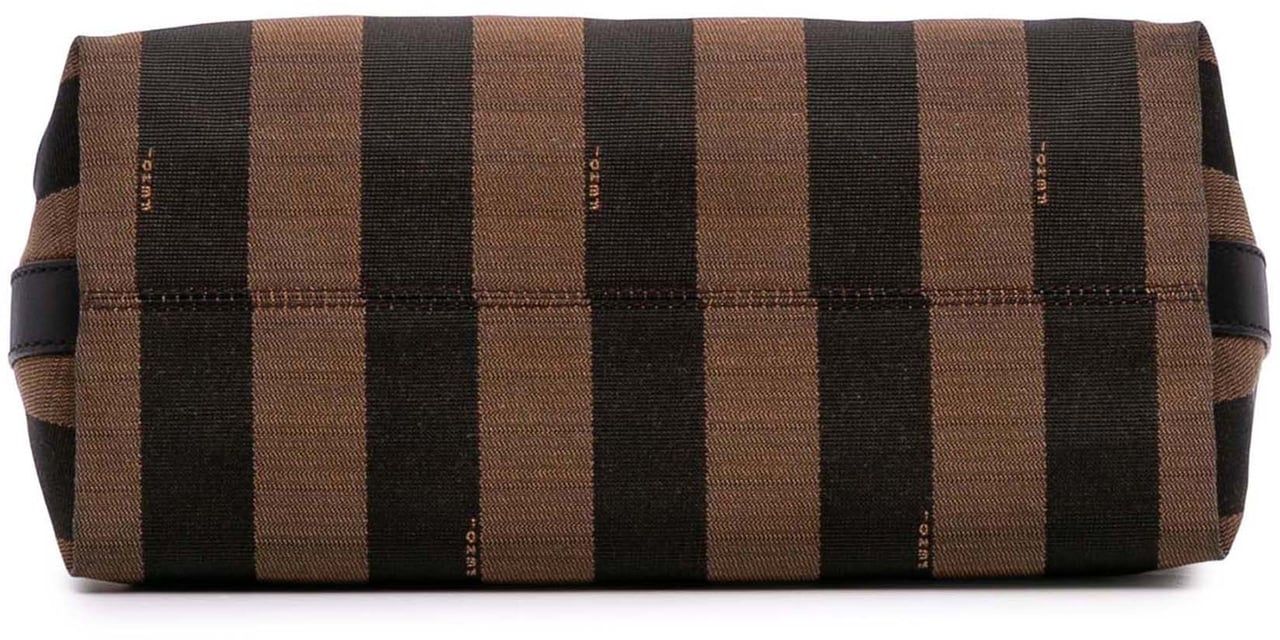 Fendi Canvas Pequin Shoulder Bag Bruin