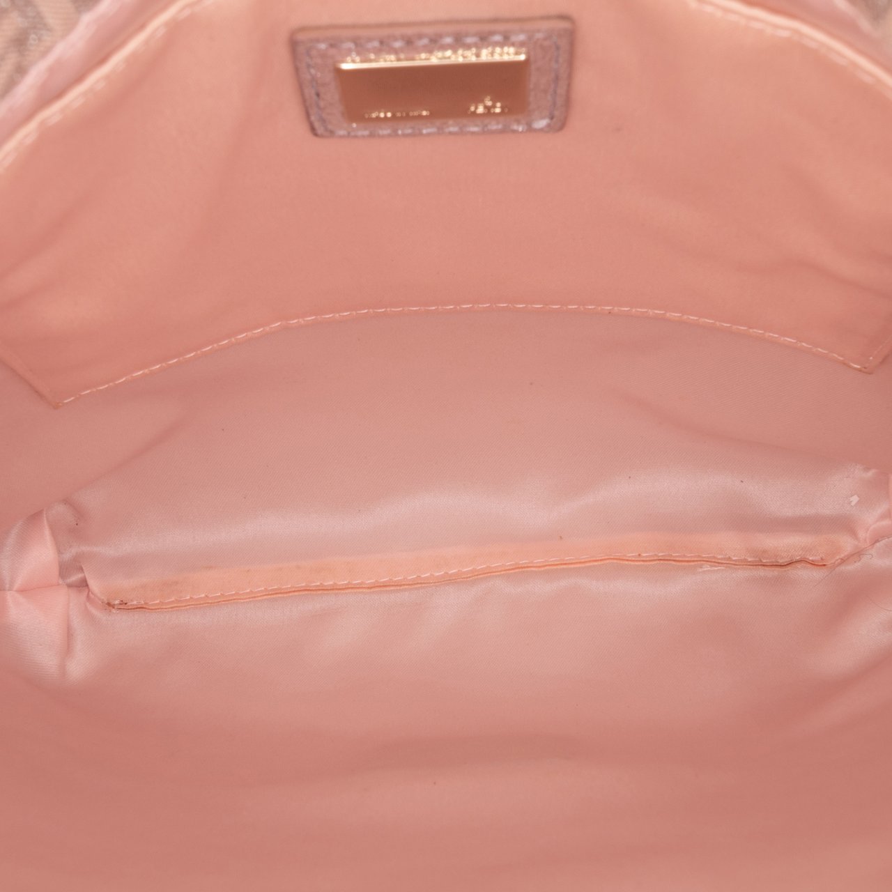 Fendi Zucchino Metallic Canvas and Shearling Crossbody Roze