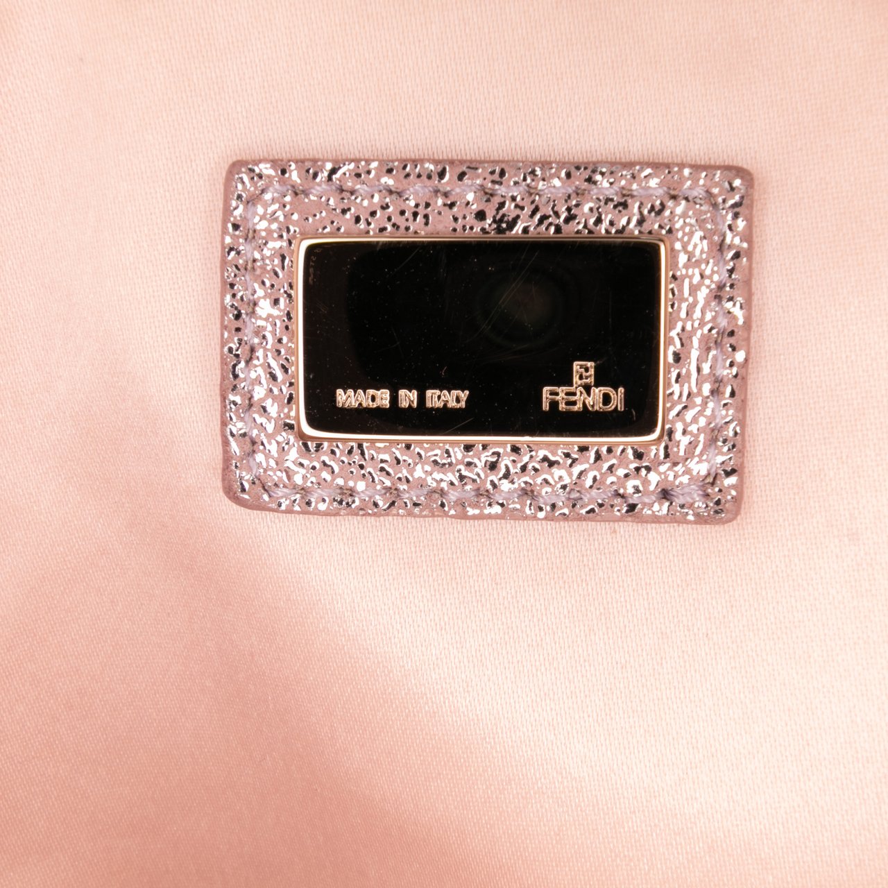 Fendi Zucchino Metallic Canvas and Shearling Crossbody Roze