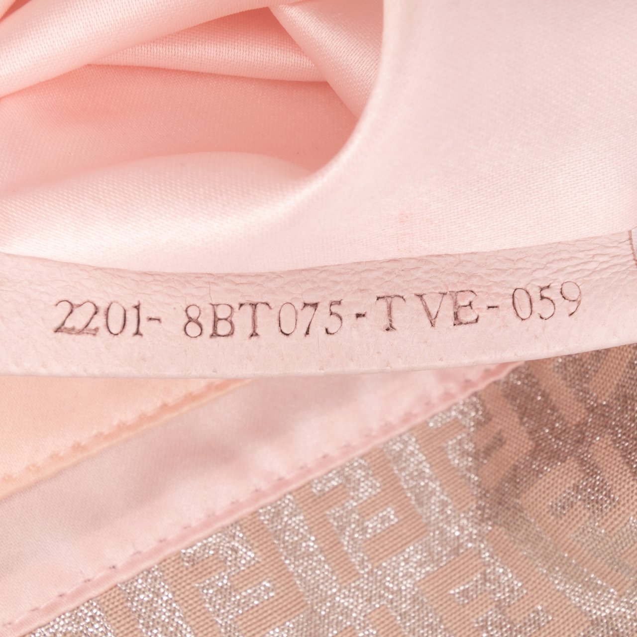 Fendi Zucchino Metallic Canvas and Shearling Crossbody Roze