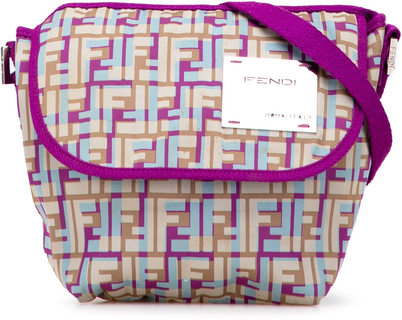 Fendi Zucca Nylon Crossbody Paars