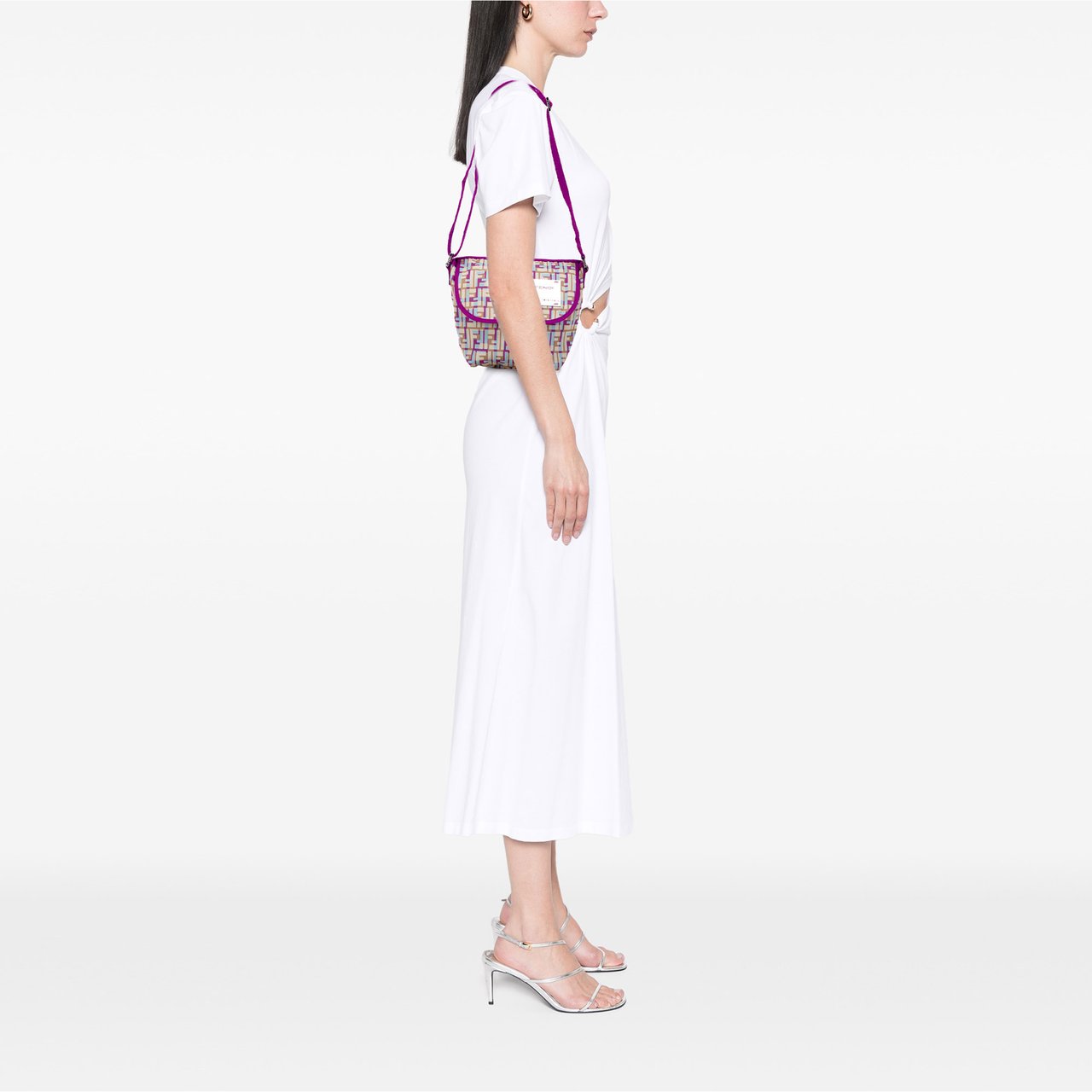 Fendi Zucca Nylon Crossbody Paars