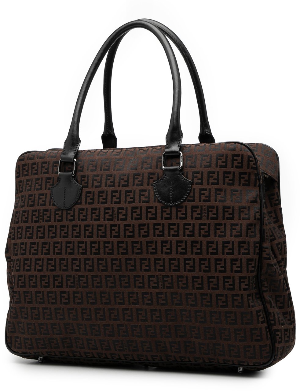 Fendi Zucchino Canvas Business Bag Bruin