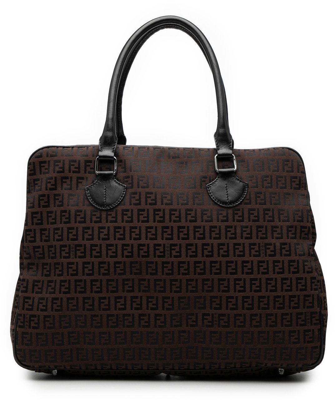 Fendi Zucchino Canvas Business Bag Bruin