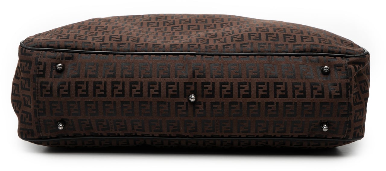 Fendi Zucchino Canvas Business Bag Bruin