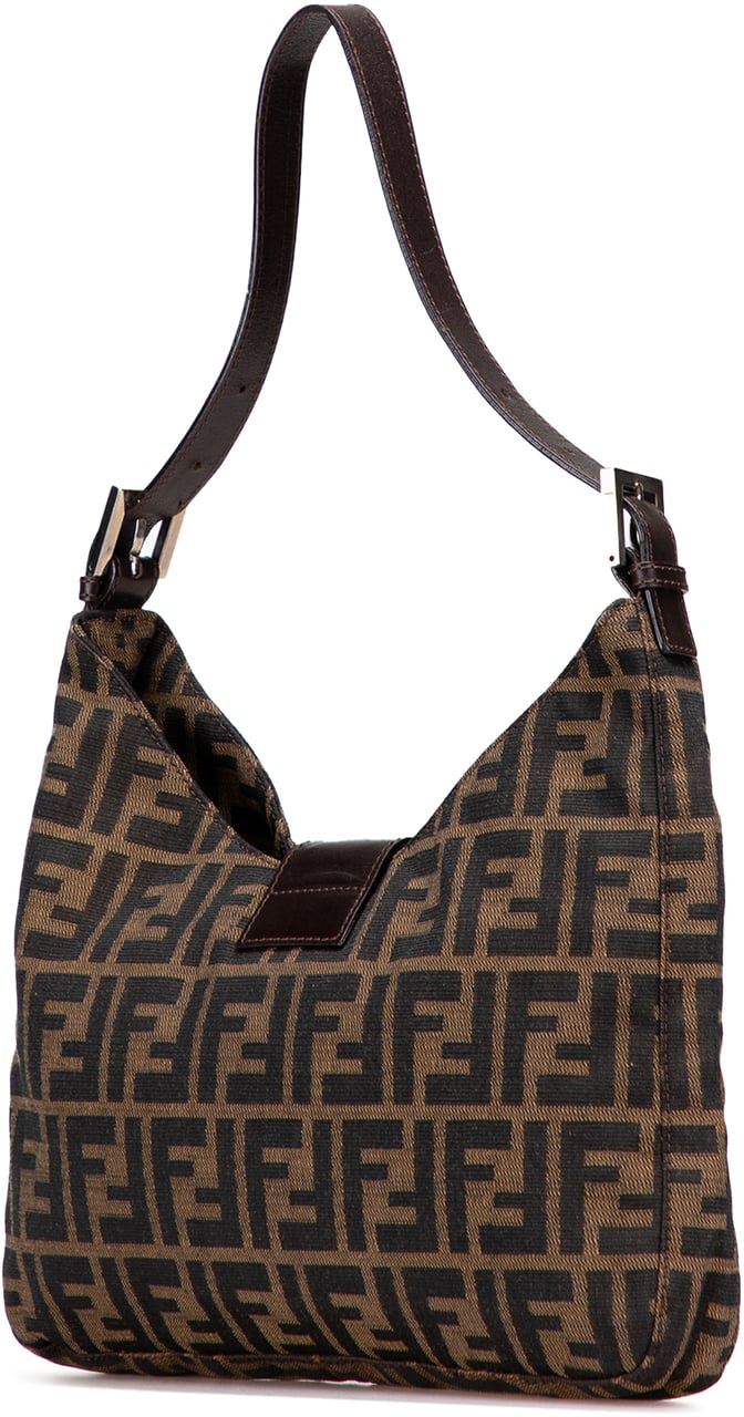 Fendi Zucca Canvas Shoulder Bag Bruin