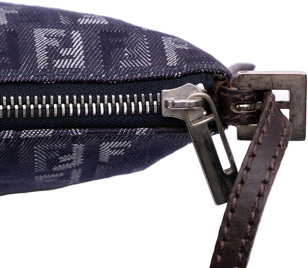 Fendi Zucchino Denim Crossbody Blauw
