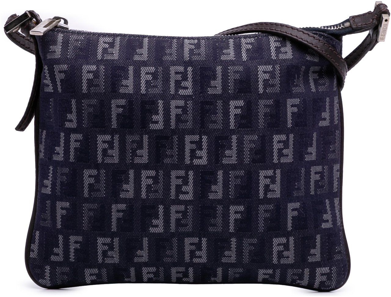 Fendi Zucchino Denim Crossbody Blauw