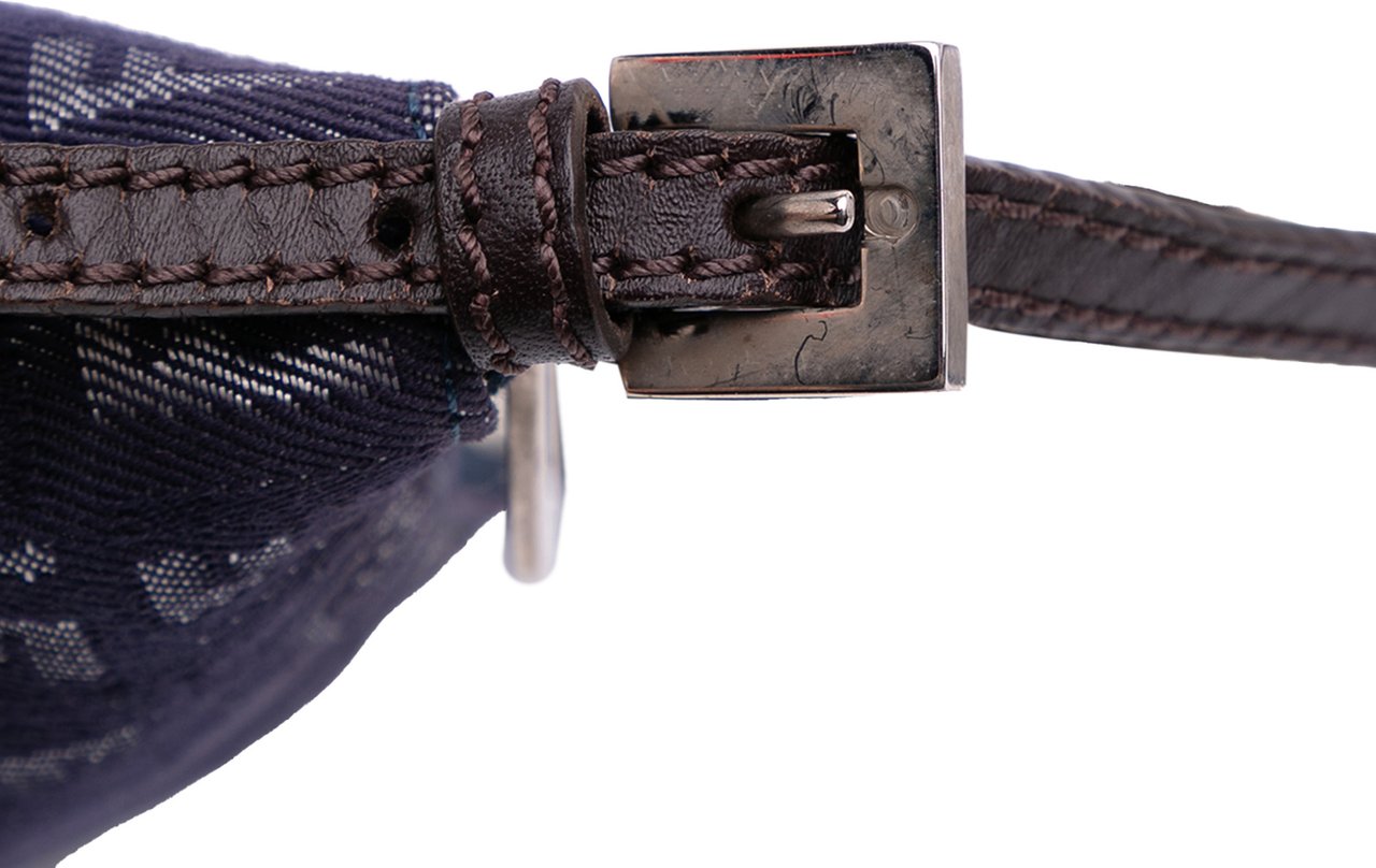 Fendi Zucchino Denim Crossbody Blauw