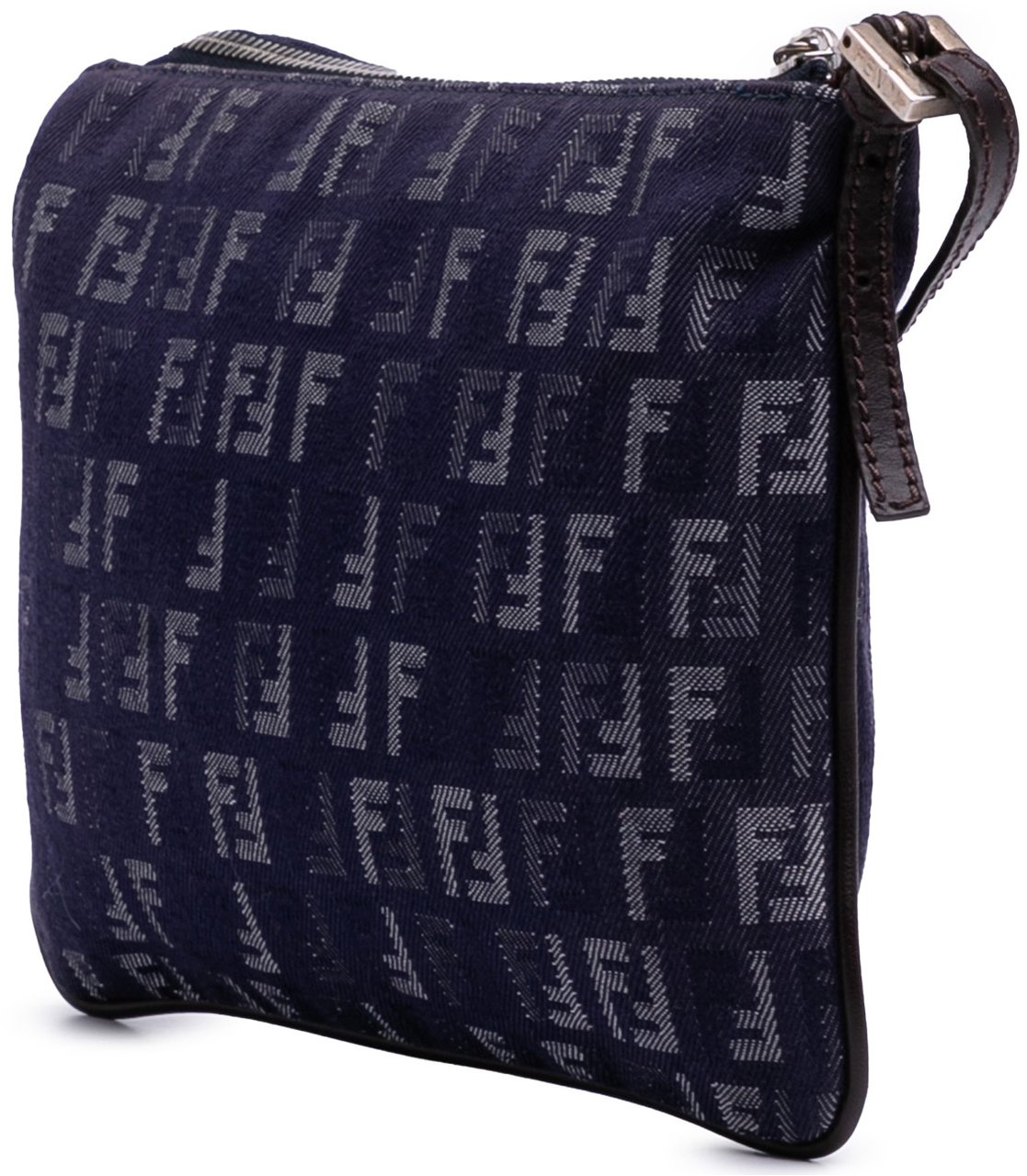 Fendi Zucchino Denim Crossbody Blauw