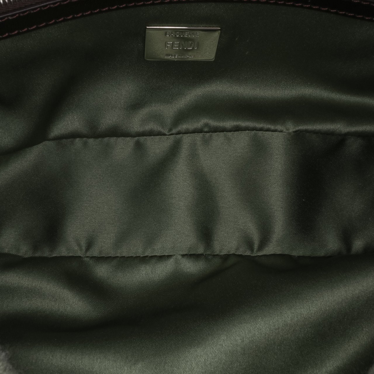 Fendi Cashmere Baguette Satchel Groen