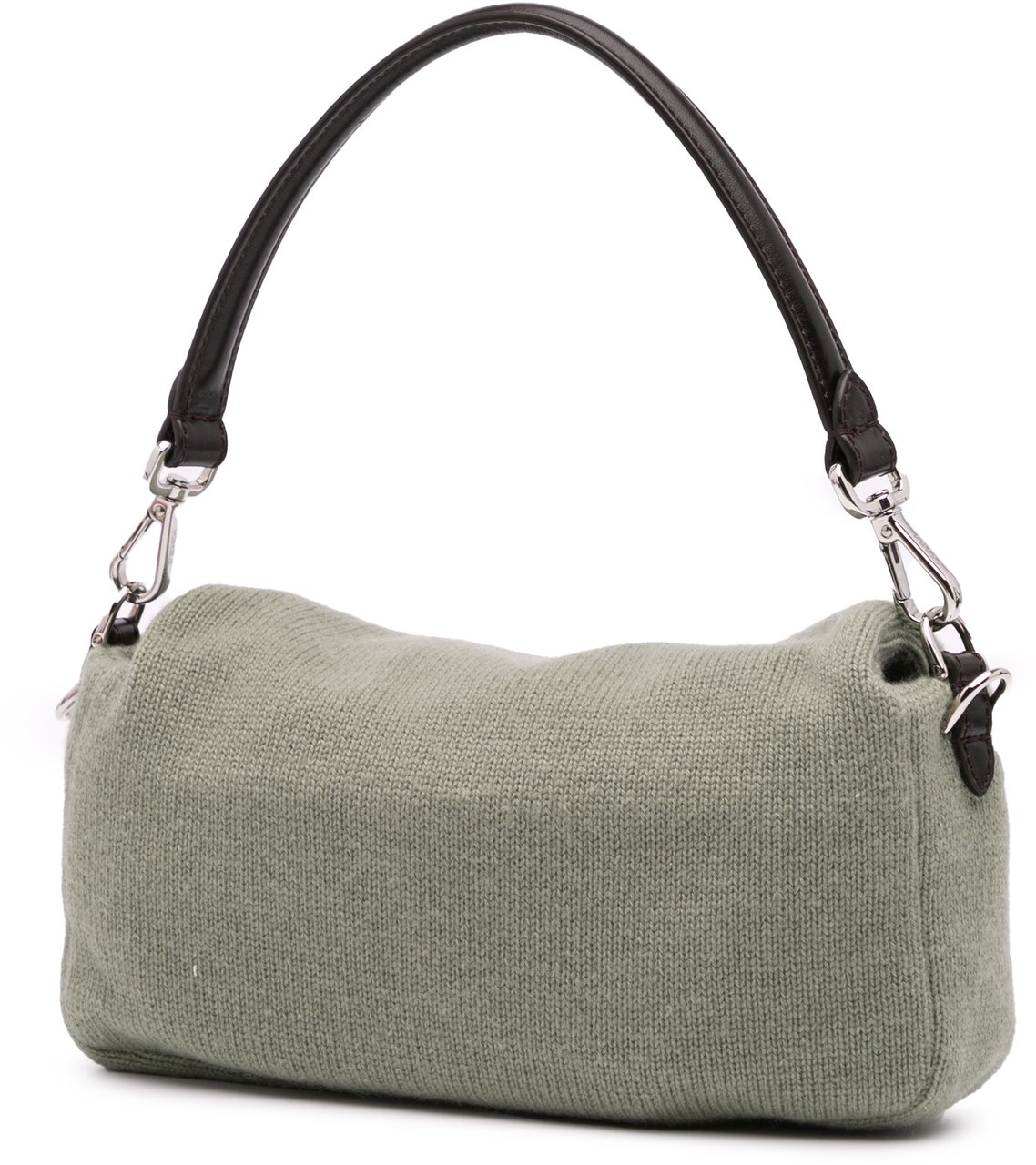 Fendi Cashmere Baguette Satchel Groen