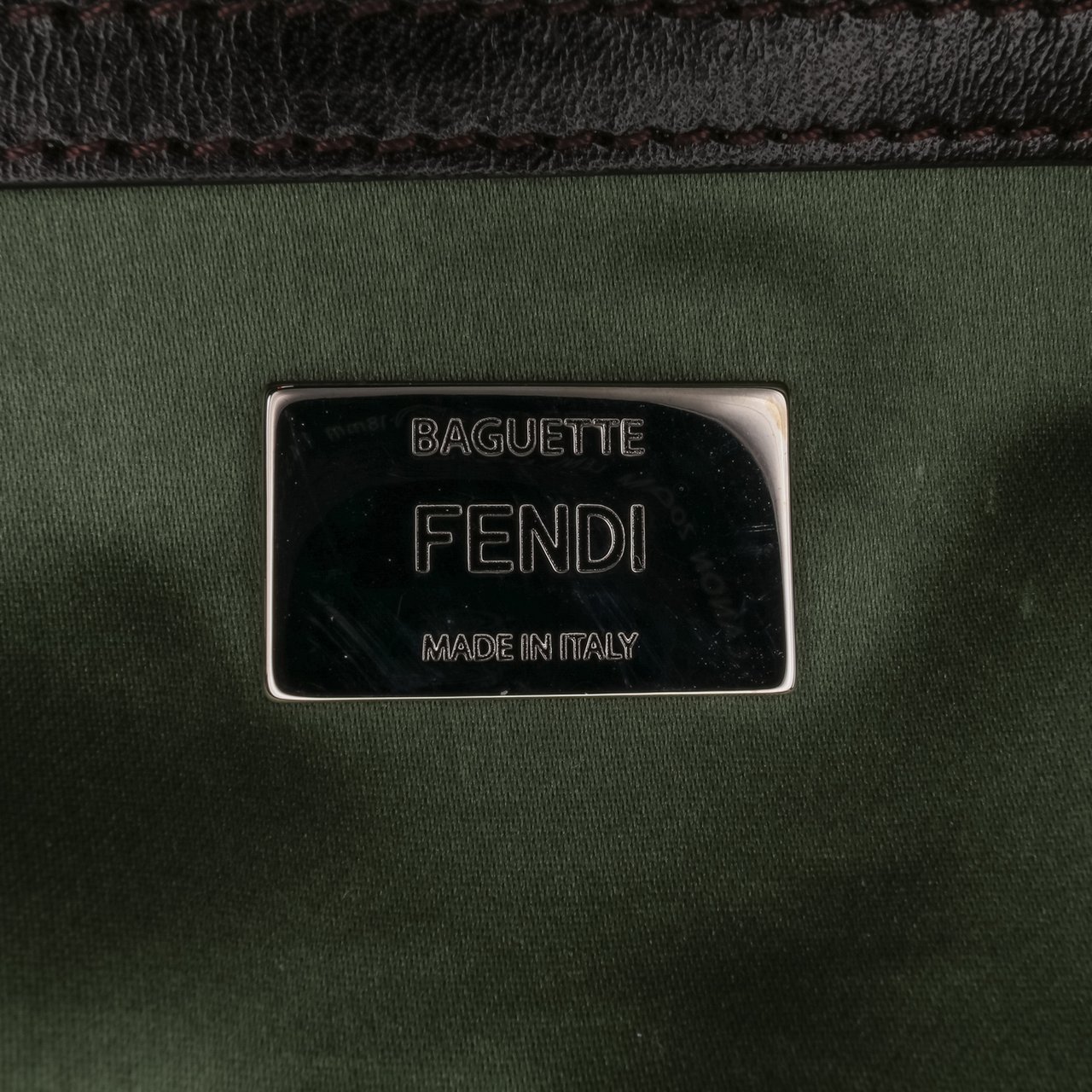 Fendi Cashmere Baguette Satchel Groen