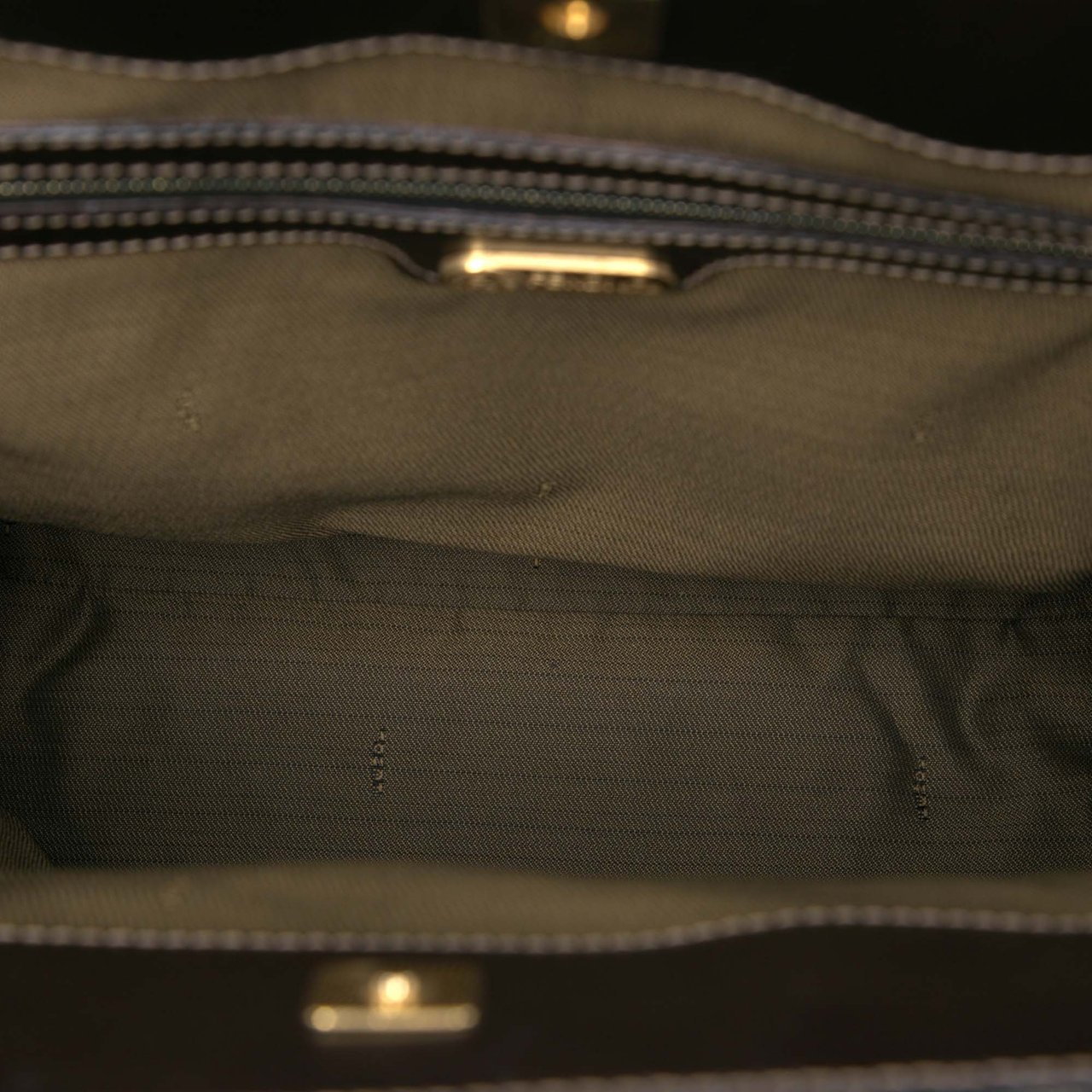 Fendi Zucca Canvas Twins Tote Bruin