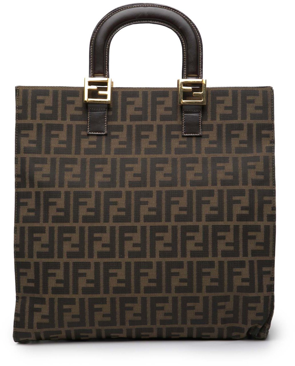 Fendi Zucca Canvas Twins Tote Bruin