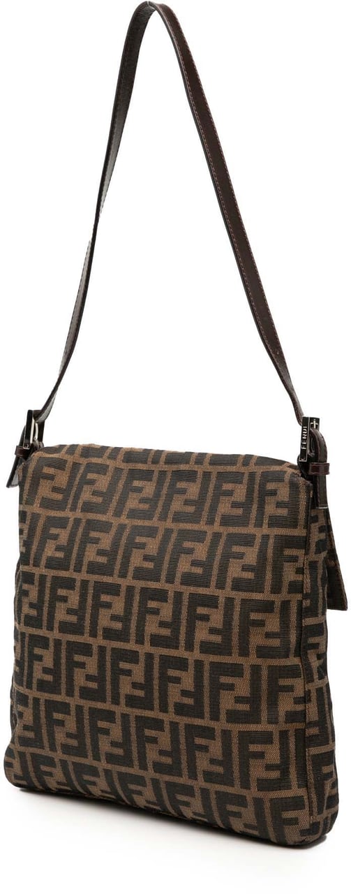 Fendi Zucca Canvas Shoulder Bag Bruin