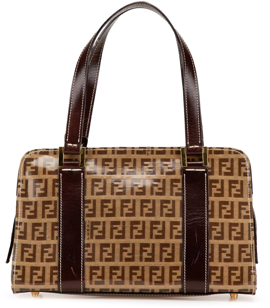 Fendi Zucchino Crystal Handbag Bruin