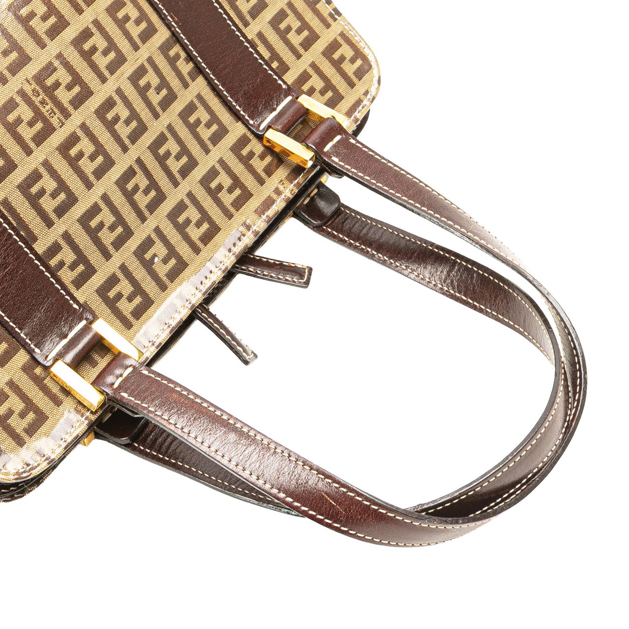 Fendi Zucchino Crystal Handbag Bruin