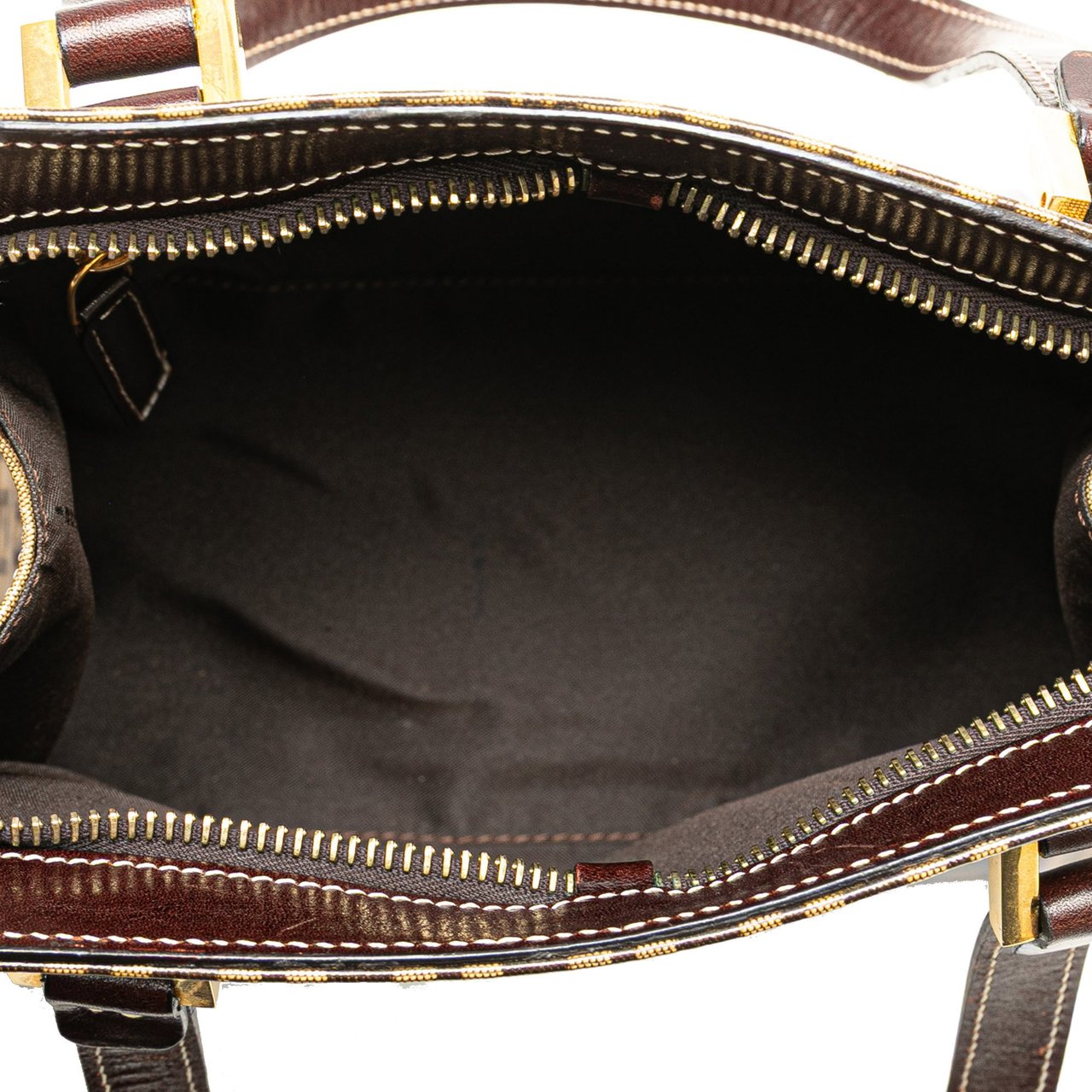 Fendi Zucchino Crystal Handbag Bruin