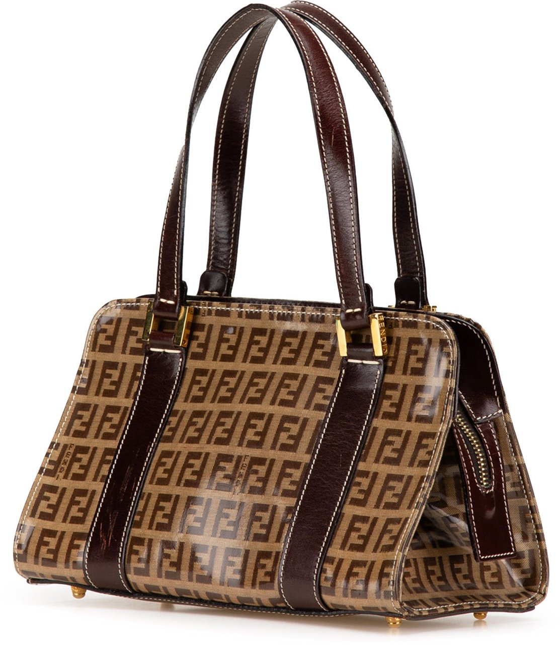 Fendi Zucchino Crystal Handbag Bruin