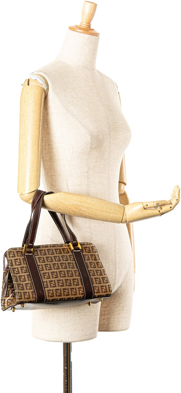 Fendi Zucchino Crystal Handbag Bruin