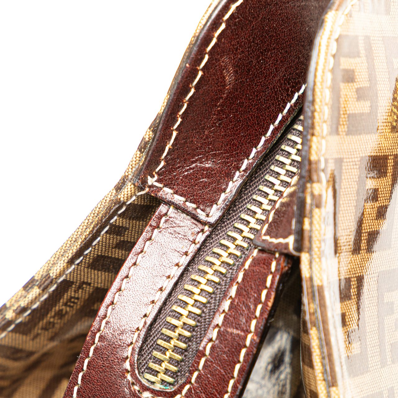 Fendi Zucchino Crystal Handbag Bruin