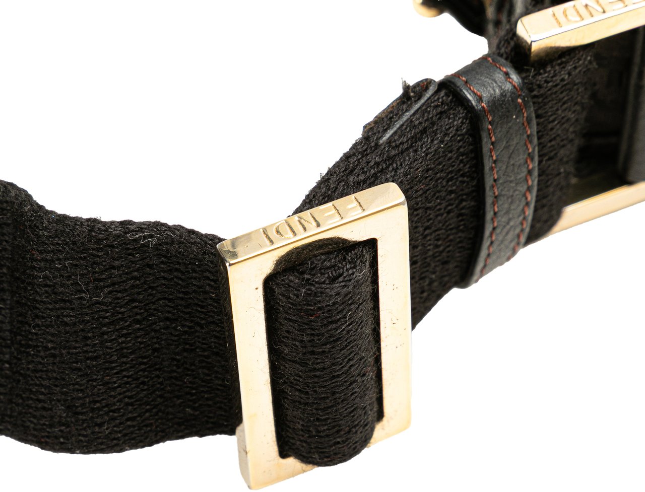 Fendi Small Zucchino Canvas F Charm Crossbody Bruin