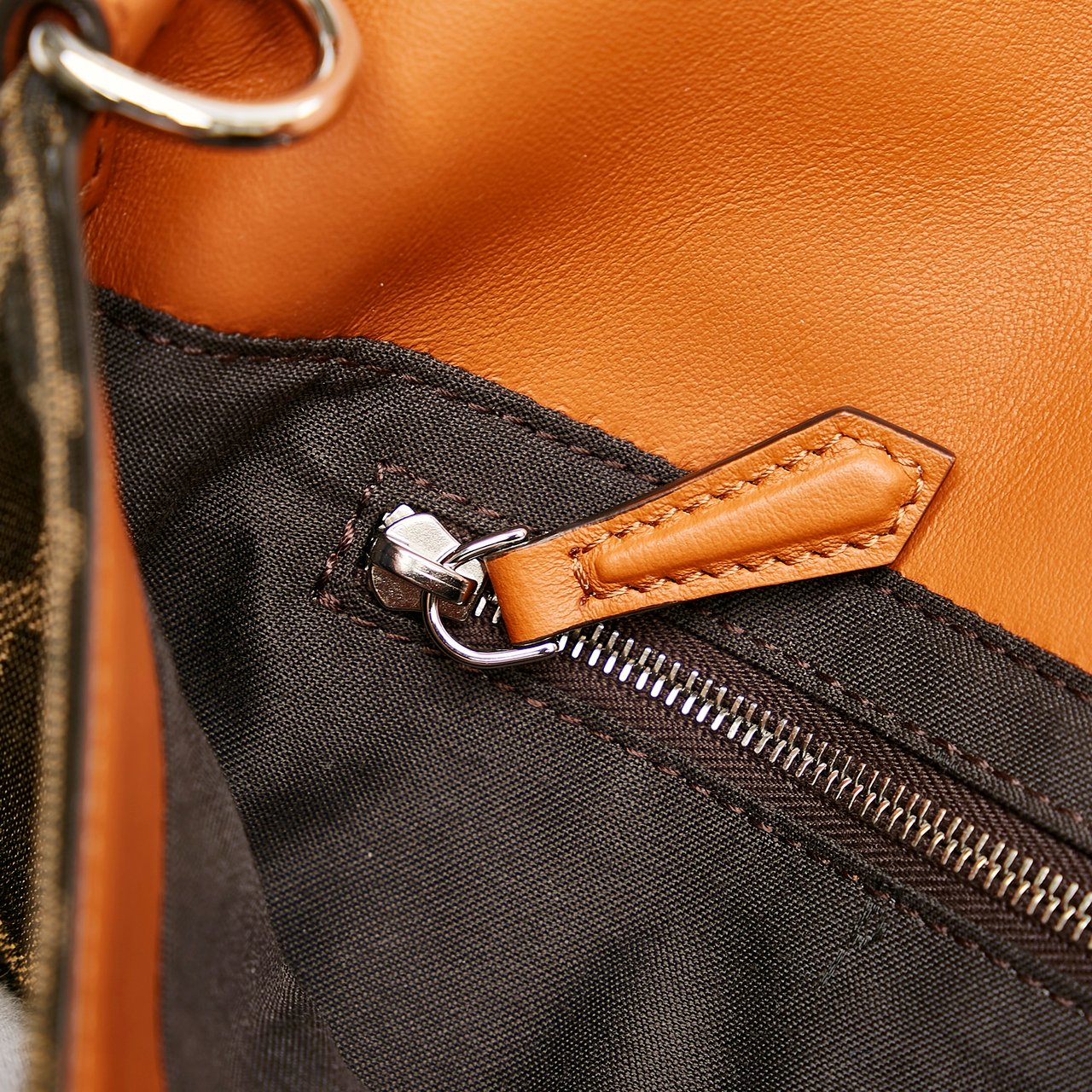 Fendi Zucca Convertible Leather Belt Bag Bruin