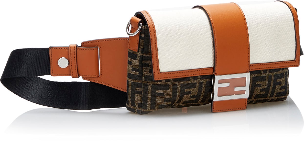 Fendi Zucca Convertible Leather Belt Bag Bruin