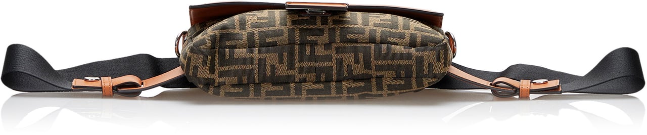 Fendi Zucca Convertible Leather Belt Bag Bruin