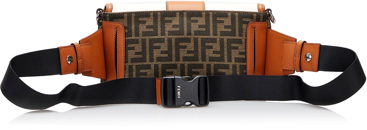 Fendi Zucca Convertible Leather Belt Bag Bruin