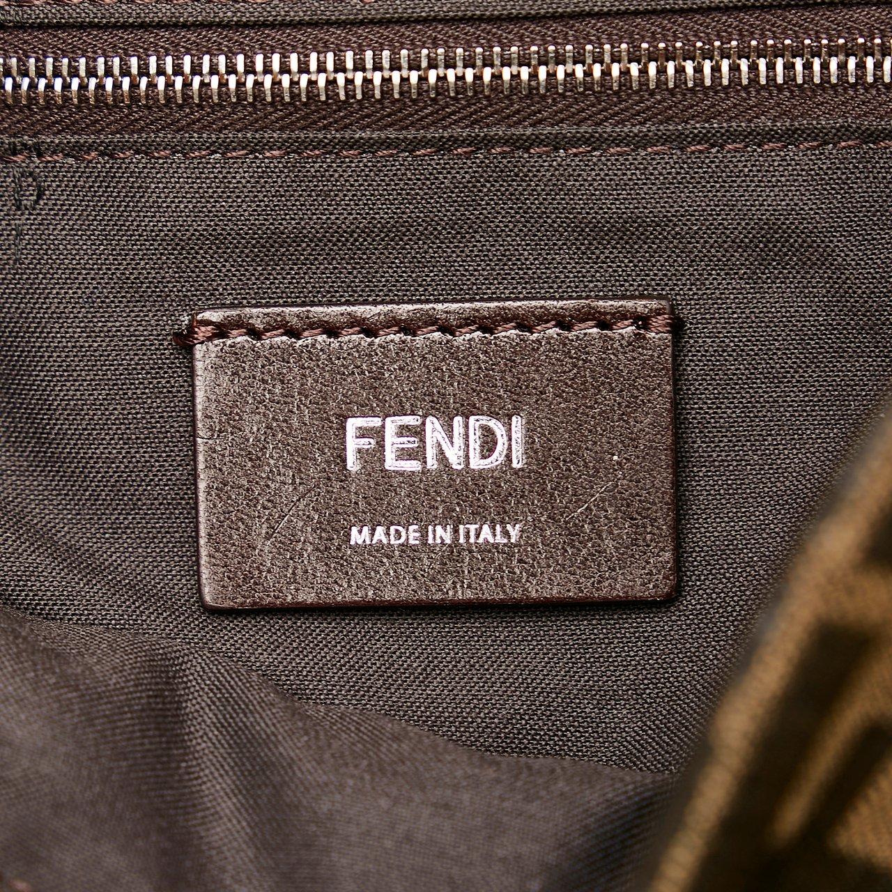Fendi Zucca Convertible Leather Belt Bag Bruin