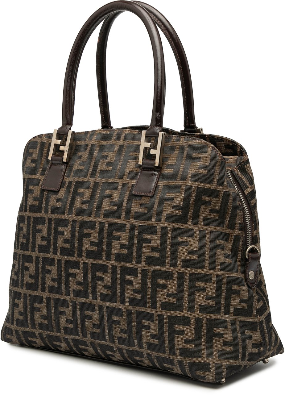 Fendi Zucca Canvas Satchel Bruin