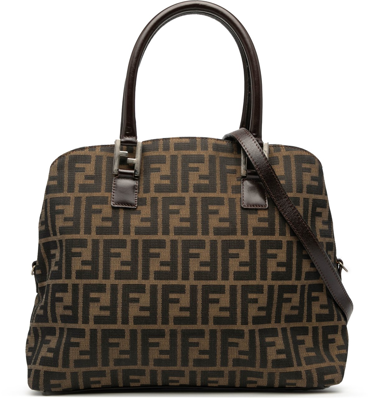 Fendi Zucca Canvas Satchel Bruin