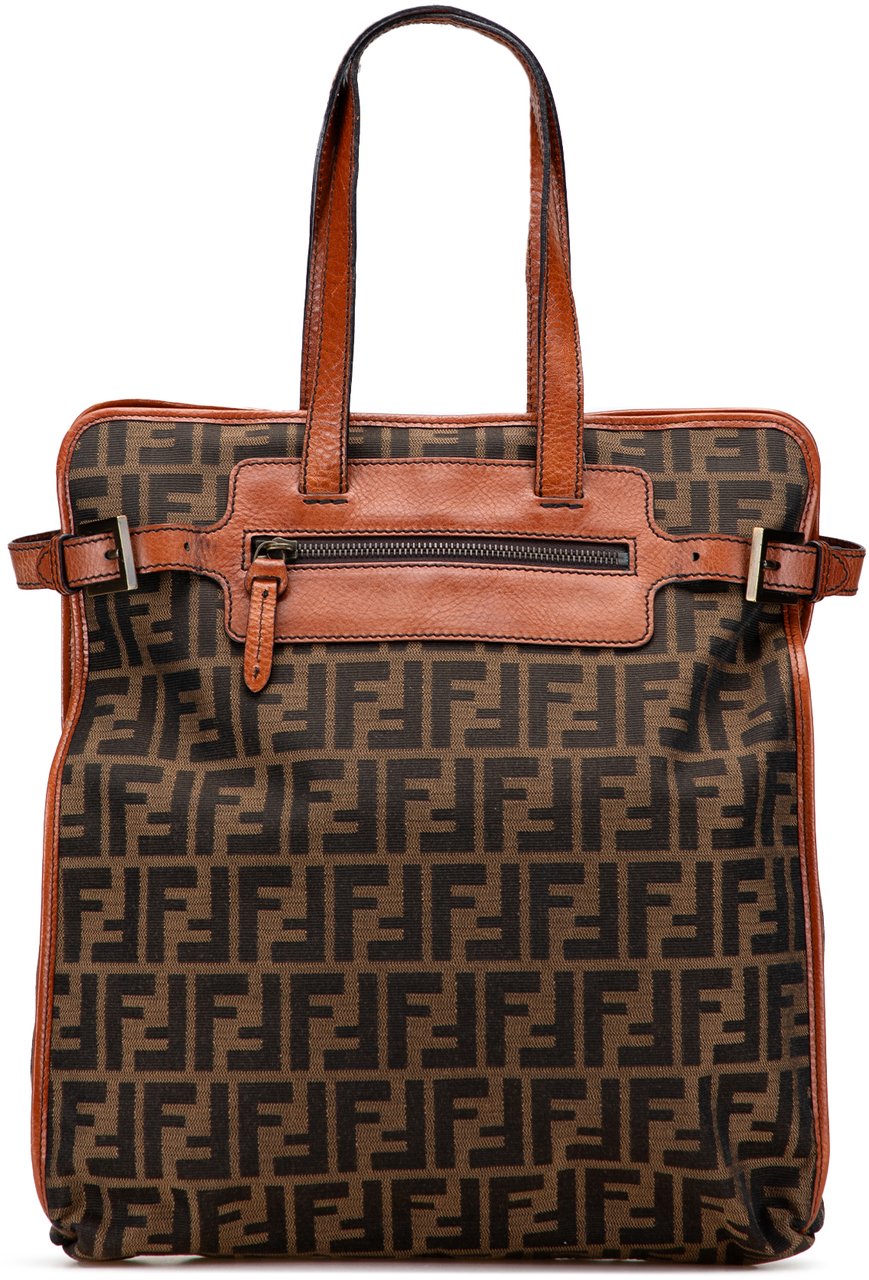 Fendi Zucca Canvas Tote Bruin