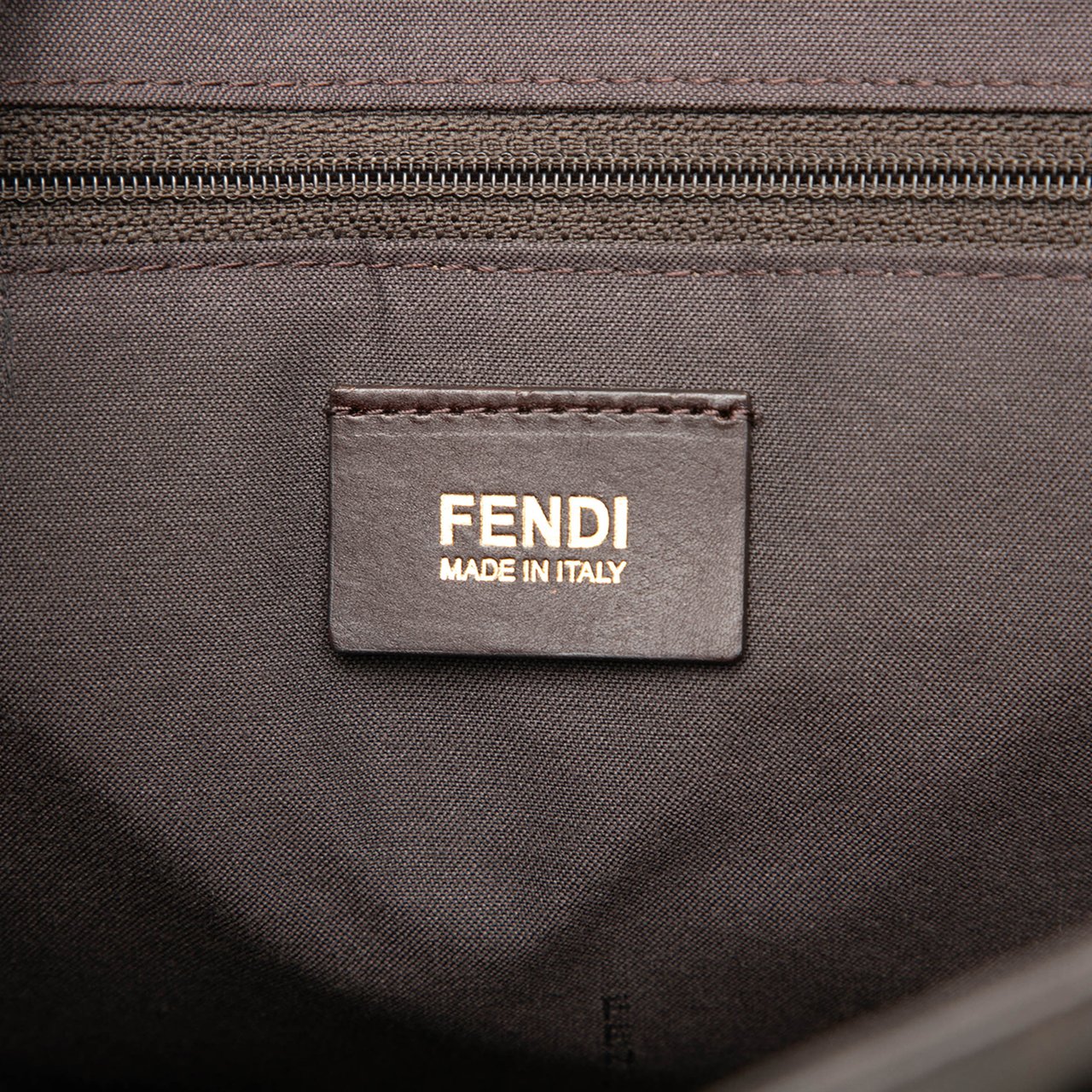 Fendi Zucca Coated Canvas Vertical Tote Bruin