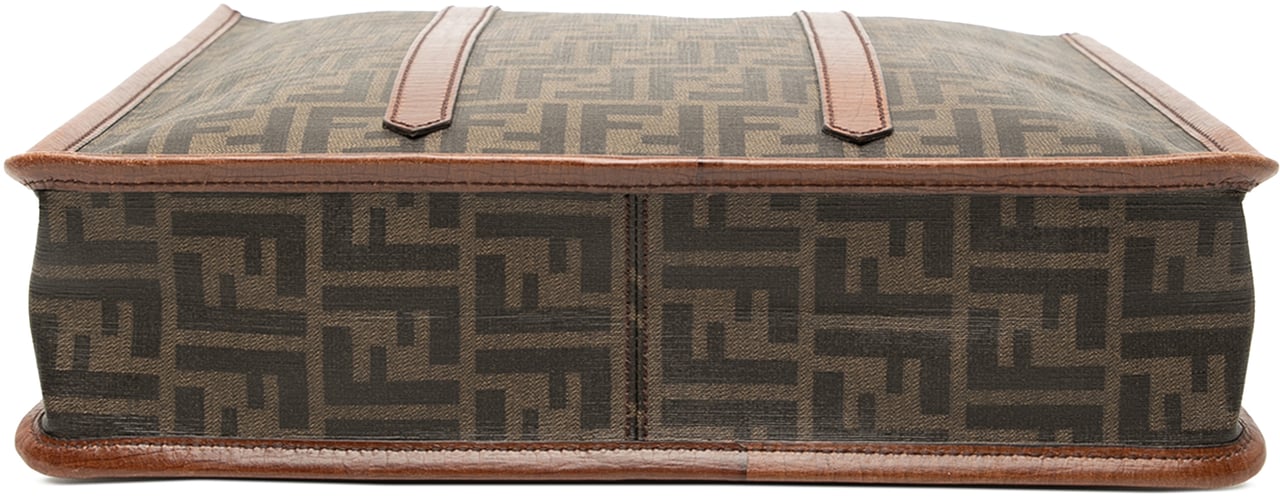 Fendi Zucca Coated Canvas Vertical Tote Bruin