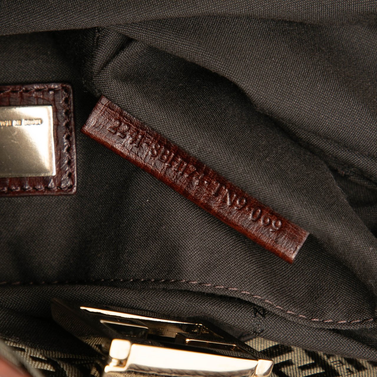 Fendi Zucchino Canvas Tote Bruin