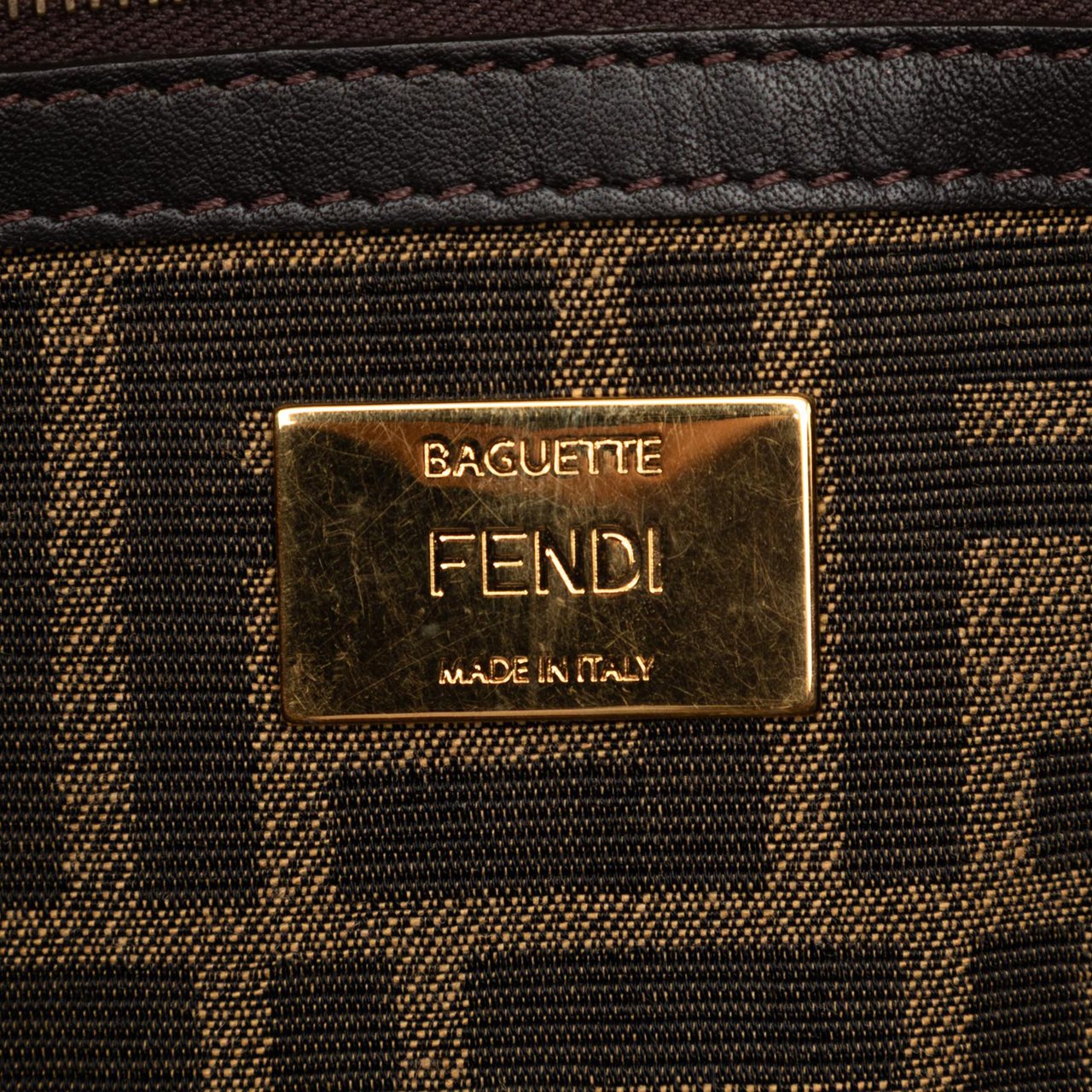 Fendi Large Zucca Canvas Baguette Satchel Bruin