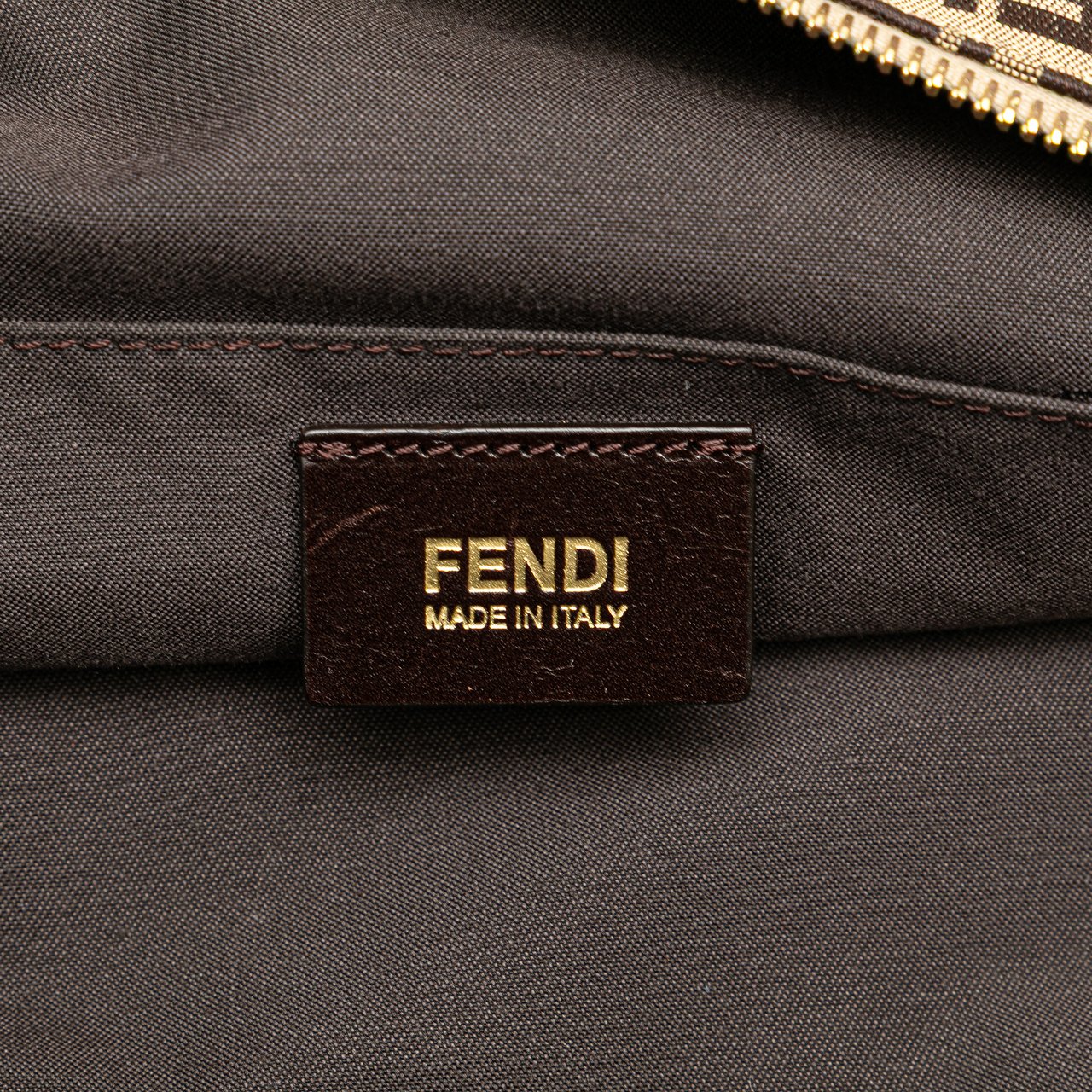 Fendi Zucchino Canvas Crossbody Bruin