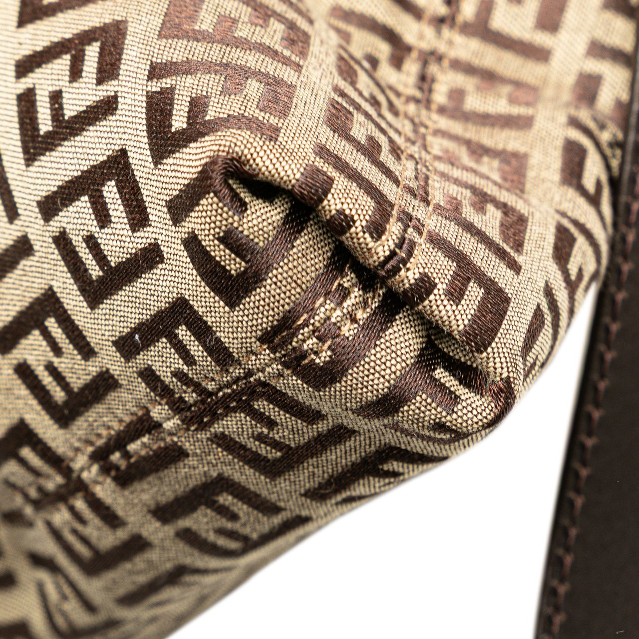 Fendi Zucchino Canvas Crossbody Bruin